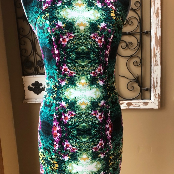 Cynthia Crowley Size 4 Bodycon Floral Dress - Picture 3 of 6
